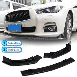 Front Bumper Carbon Fiber/ Matte Black PP Chin Lip Spoiler <b>Splitters</b> Protection Trim for INFINITI Q50 2014-2017 - Product Image 1