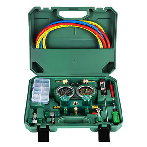 เครื่องวัดฟลูออรีนสำหรับเครื่องปรับอากาศอัตโนมัติ R134A สำหรับใช้ในบ้าน R22R410 เกจวัดแรงดันน้ำยาทำความเย็นแบบหิมะ ชนิดสองหัววัด สำหรับยานพาหนะ - Product Image 1