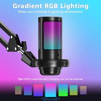 Nuevo Micrófono de Condensador RGB USB Tipo-C con Cancelación de Ruido, Kit Portátil para Gaming, Patrón Polar Cardioide, Soporte de Brazo de Escritorio para PC