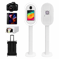 Harga Pabrik Smart PhotoBooth Oval Logam Lepas Pasang untuk iPad DSLR, Mesin Photo Booth untuk Sewa Pesta Pernikahan dan Acara