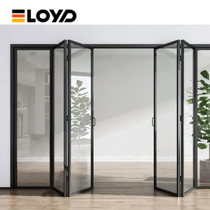 Phong cách mới cách âm hợp kim nhôm gấp kính cho sử dụng bên ngoài cửa ra vào hai lớp gấp đôi Patio - Product Image 5