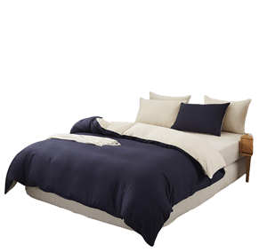 Set Copripiumino <span class=keywords><strong>Matrimoniale</strong></span> 4 Pezzi Stile Giapponese, Antiodore, Delicato sulla Pelle, con Lenzuolo e Federe Tinta Unita - Product Image 1