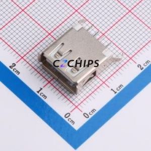 AF 180°WJB13.7 USB Connector Through hole Component (THT) Connector Type-A USB 2.0 Female Through Hole - Product Image 1