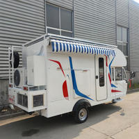 Mini-caravane électrique en forme de larme, trois roues, tout-terrain, pour le camping et les voyages, avec éclairage LED, chambre et cuisine en aluminium.