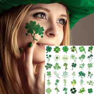 Irish Party Temporary <b>Tattoo</b> Sticker Waterproof Long Lasting Face Arm Hand <b>Paper</b> Decal for Parade Celebration Professional Use - Product Image 1