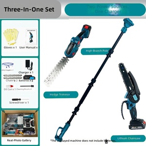 Sécateur électrique télescopique pliable pour branches hautes, outil d'arboriculture aérienne, <span class=keywords><strong>taille</strong></span>-<span class=keywords><strong>haie</strong></span> à batterie lithium-ion avec lame de 40 cm - Product Image 4