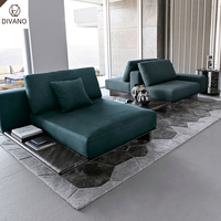 Echtes Leder-Möbelstück Luxuriöses L-förmiges Ecksofa Grüne Luxus-Modulsofas für Wohnzimmer Modernes Luxus-Sofa