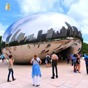 RELong nổi tiếng lớn đánh bóng thép không gỉ đám mây điêu khắc tượng cho thành phố công cộng cảnh quan nghệ thuật cài đặt - Product Image 3