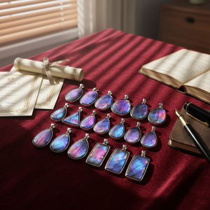 Pendentif en <span class=keywords><strong>labradorite</strong></span> violette de haute qualité avec des changements de couleur intenses, pierre précieuse naturelle, bijoux sculptés écologiques de haute qualité - Product Image 6
