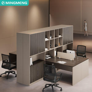 Escritorio de Oficina Modular Convertible de Madera con Estantes de Almacenamiento, Estaciones de Trabajo, Muebles de Oficina, Divisor de Privacidad, Cubículo - Product Image 1