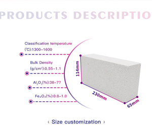 Ladrillo refractario aislante ligero de mullita de baja densidad y alta porosidad para revestimiento de respaldo de regenerador de estufa de aire caliente - Product Image 2