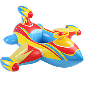 Asiento inflable para nadar en forma de avión Qicaibei para niños con volante de dirección de 0 a 24 meses, color blanco - Product Image 2
