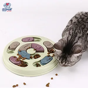 Quebra-cabeça para animais de estimação, brinquedo personalizado para cachorros e gatos, alimentador lento, dispensador de comida, brinquedo para treinamento de gatos