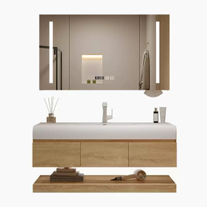 Muebles de Baño Modernos con Lavabo y Espejo, Conjunto de Muebles Sanitarios, Mueble de Baño Suspendido en la Pared - Product Image 6