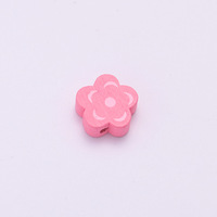 Pièces en bois perforées en forme de fleur, style INS, simples et polyvalentes, pour la création de bijoux DIY pour enfants (bracelets, colliers)