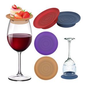Nieuw Ontwerp Multifunctioneel Siliconen <span class=keywords><strong>Coaster</strong></span> Wijnglas Cover Snackbak Wijnglas Charcuterie Topper Bar Accessoires - Product Image 1