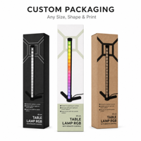 Boîte d'emballage en carton ondulé avec logo personnalisé, éclairage LED, finition brillante, pliable, avec insert intérieur