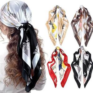 サテンシルクスクエアスカーフ50cmアラブ<span class=keywords><strong>Hijab</strong></span>バンダナスカーフ - Product Image 3