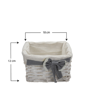 Ensemble de paniers de rangement en osier, 3 pièces, blancs avec doublure grise, pour organiser la chambre et la salle de bain - Product Image 3
