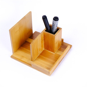 Japanese-style bamboo craft phone <b>stand</b>, multi-functional pen holder, bamboo storage <b>tablet</b> - Product Image 3