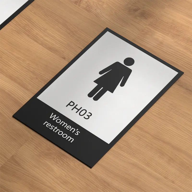 New Arrival Office Door Plates Restroom Signage Acrylic Ada Sign Braille Toilet Sign