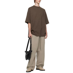 <span class=keywords><strong>RS</strong></span> Herrenmode |   Cross-Border Reines Baumwoll-T-Shirt mit Stehkragen, Atmungsaktiv, Einfarbig, 250G, Übergroß, <span class=keywords><strong>BF</strong></span>-Stil, Amerikanischer Retro-Look - Product Image 2