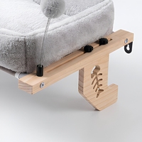 Hamac pour chat à fixer sur fenêtre sans perçage, cadre en bois massif, lit pour chat peu encombrant avec coussin moelleux pour chats d'intérieur OEM ODM