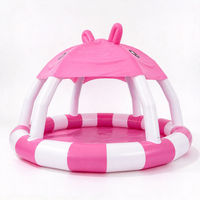 Piscine gonflable rose pour enfants, piscine à eau en PVC pour les fêtes d'été en plein air