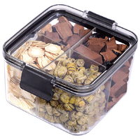Récipient de rangement pour la cuisine en PET Organisateur hermétique pour nouilles, épices, bonbons, biscuits, bocaux à biscuits avec couvercle