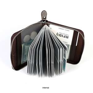 กระเป๋าสตางค์แบบมีคลิปหนีบบัตรสำหรับผู้ชายกระเป๋าหนังวัวแท้ RFID กระเป๋าใส่<span class=keywords><strong>พาส</strong></span>ปอร์ตเท่ๆแฟชั่น - Product Image 4