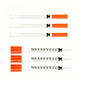 Seringues à insuline 1 ml, étui jetable stérile vétérinaire scellé, 50 unités, <span class=keywords><strong>seringue</strong></span> d'injection 1 ml 8 mm 31 Ga 5/16 - Product Image 1