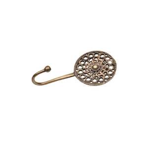 Handmade Traditional Golden Brass Wall Hook Round Floral Wall Reusable Utility Hat Bags <b>Clothes</b> Heavy Duty Wholesale - Product Image 1