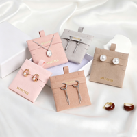 Almohadillas para Joyería con Logotipo Personalizado en Lámina Dorada para Pendientes, Collares, Pulseras y Cartulinas de Joyería, Almohadillas Blancas para Pendientes de Botón