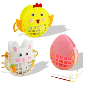 DIY Easter craft sets felt Easter bunny chick egg hunt baskets for kids Easter themed ornaments candy gift goodie tote bags