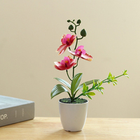 Anggrek Phalaenopsis Buatan Tahan Air dan Awet, 3 Tangkai, Tanaman Artifisial untuk Dekorasi Ruang Tamu dan Balkon