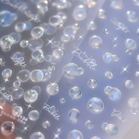 Hot Selling Summer Jelly Bubble Nail Sticker Fashion Semi Transparent Bubble Nail Art Design Nail Decals