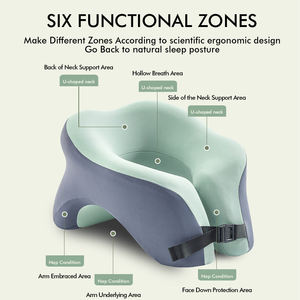 Oreiller de cou en mousse à mémoire de forme Portable oreiller de cou en forme de U de soutien de rebond lent pour le voyage de voiture de bureau et d'avion - Product Image 2