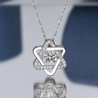 Collier pendentif étoile hexagonale en argent sterling S925 avec moissanite, cadeau romantique pour femme, Saint-Valentin, anniversaire
