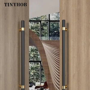 Tinyhob Modern Minimalist Glass <strong>Door</strong> Handle Stainless Steel Paired Solid Wood <strong>Black</strong> <strong>Door</strong> Handle / Heavy Duty Handle - Product Image 2