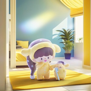Authentique Zhuo Wang pour Sanrio Family PVC Blind Box Hand-Made Unicorn Good Night Preparation Ornament Frozen Character Mystery - Product Image 2
