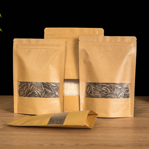 Bolsas de Embalaje de Alimentos con Cierre Hermético, de Papel Kraft Marrón, Termosellables y Reutilizables, con Ventana Transparente, OEM/ODM - Product Image 2