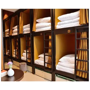 Lits d'usine à capsules JZD lits d'hôtel à capsules lits simples avec rangement fabriqués par des hôtels lits superposés en métal
