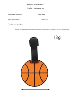 Étiquettes <span class=keywords><strong>de</strong></span> bagage personnalisées en PVC pour le basketball, le football, le baseball, avec sangle réglable, breloque <span class=keywords><strong>de</strong></span> sac <span class=keywords><strong>de</strong></span> sport, accessoire <span class=keywords><strong>de</strong></span> voyage, anti-perte - Product Image 6