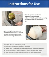 Éplucheur électrique de noix de coco en gros pour usine, grattoir à noix de coco durable, adapté au traitement des noix de coco