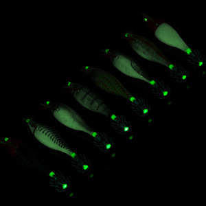 Señuelos Luminosos de Madera para Camarones y Calamares, 10g/70mm, Cebo de Sepia, Cebo Moldeado DTD, Cuerpo de Plástico Duro, Señuelo de Tela para Pesca de Calamar - Product Image 5