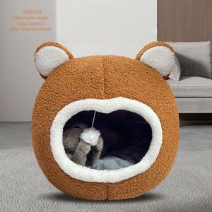 Luxury Semi-enclosed Fashion Cartoon Warm Eco-Friendly <b>Bed</b> for Pets Teddy Fleece Crystal Cotton XL Size All Seasons Use Cats - Product Image 1