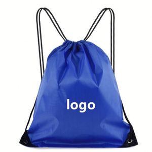 Sac à dos de shopping personnalisé en polyester 210D imperméable avec cordon de serrage - Product Image 1