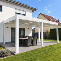 Pergola de Luxe en Aluminium Imperméable et Coupe-Vent pour Évacuation des Émeuvements Estivaux en Bord de Piscine, Idéale pour les Évacuations Privées en Bord de Piscine
