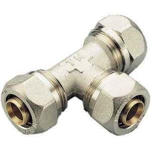 TIEMME 15mm Compresión de acero inoxidable Ajuste en T Prensa PN16 de alta presión para agua Gas Aceite Químico 16X16X16 - Product Image 1