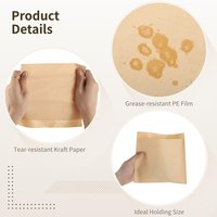 Sacs en papier kraft anti-graisse à fond en V, mini, ouverts en haut, en papier sulfurisé, pour emballage de biscuits, sandwichs et repas